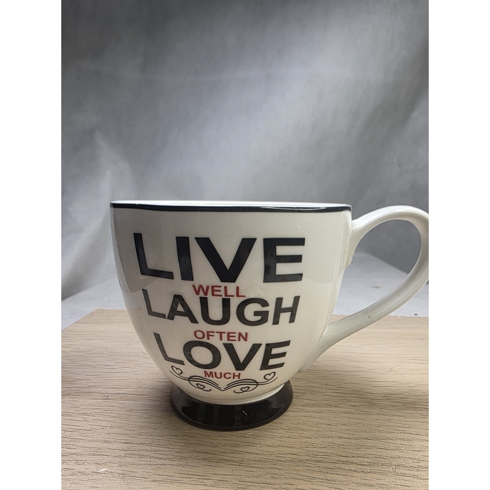 Portobello By Inspire Footed Bone China Mug Live Laugh Love